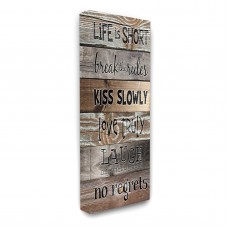 The Stupell Home Decor Collection Life is Short Planked Canvas Wall Art   